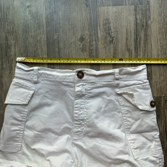 White Cotton Frame Denim High Waist Shorts - Picture 4 of 6